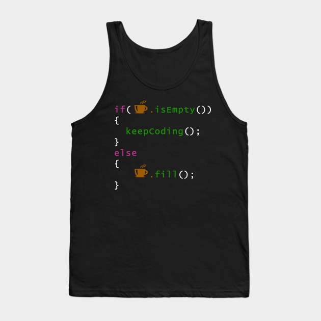 Coffee code - programming Tank Top by mangobanana